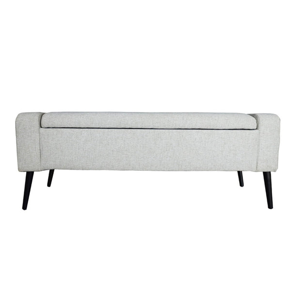 Lh Imports Khloe Storage Bench - Stylish Organization Solution For Clutter-free Spaces And Cozy Comfort Grey Black Metal Legs,Standard Padded Foam Cushion,100% Polyester Fabric,28,000 Rub Count Khl016-san