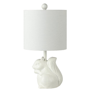 Safavieh SUNNY SQUIRREL LAMP - Whimsical Accent Light for Cozy Ambiance in Kids’ Rooms & Home Offices White KID4245A
