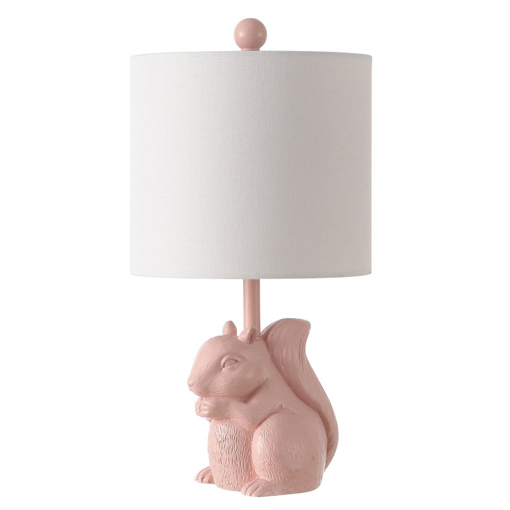 Safavieh SUNNY SQUIRREL LAMP - Whimsical Accent Light for Cozy Ambiance in Kids’ Rooms & Home Offices Pink KID4245B