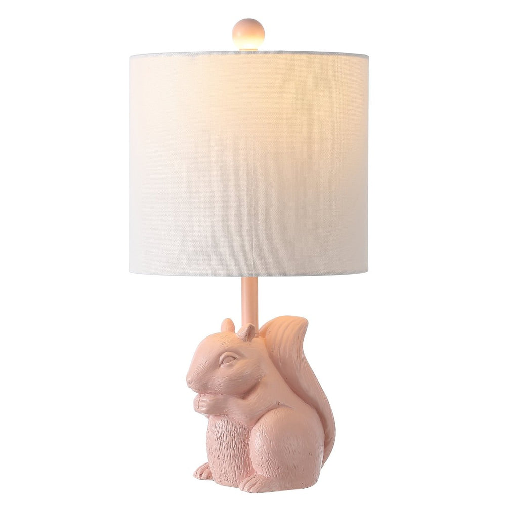 Safavieh SUNNY SQUIRREL LAMP - Whimsical Accent Light for Cozy Ambiance in Kids’ Rooms & Home Offices Pink KID4245B