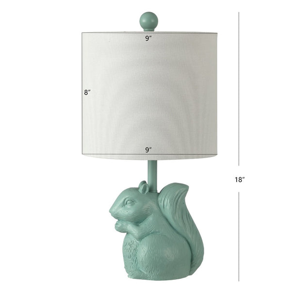 Safavieh SUNNY SQUIRREL LAMP - Whimsical Accent Light for Cozy Ambiance in Kids’ Rooms & Home Offices Seafoam KID4245C