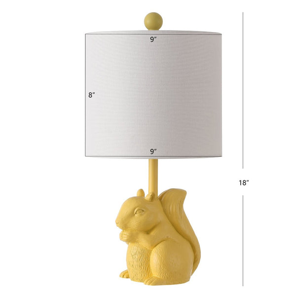 Safavieh SUNNY SQUIRREL LAMP - Whimsical Accent Light for Cozy Ambiance in Kids’ Rooms & Home Offices Yellow KID4245F