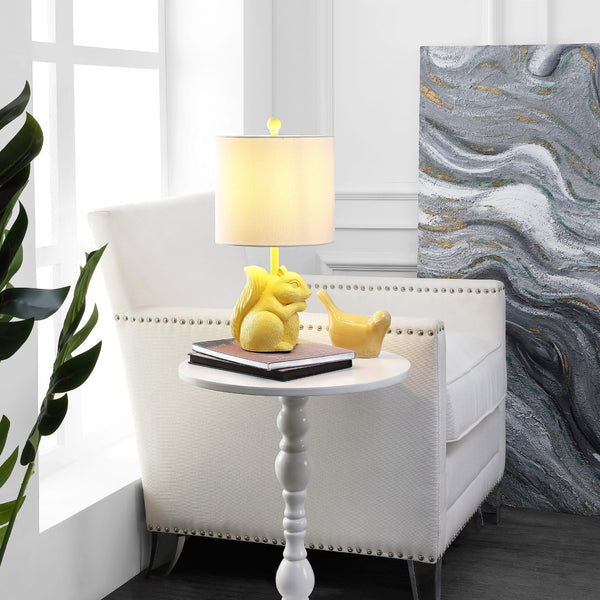 Safavieh SUNNY SQUIRREL LAMP - Whimsical Accent Light for Cozy Ambiance in Kids’ Rooms & Home Offices Yellow KID4245F