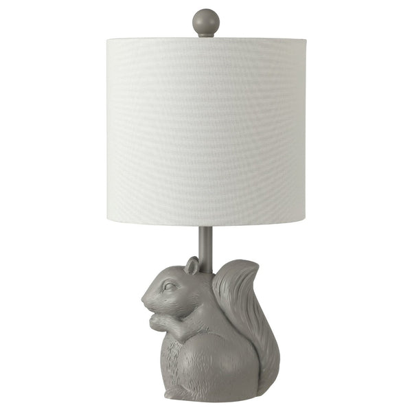 Safavieh SUNNY SQUIRREL LAMP - Whimsical Accent Light for Cozy Ambiance in Kids’ Rooms & Home Offices Grey KID4245G