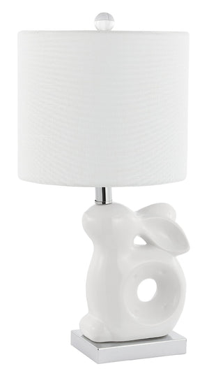Safavieh RUBY Rabbit Lamp - Whimsical Accent Light for Nursery, Bedroom, or Living Room with Cozy Glow White KID4246A