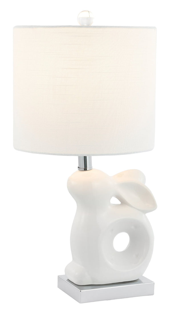 Safavieh RUBY Rabbit Lamp - Whimsical Accent Light for Nursery, Bedroom, or Living Room with Cozy Glow White KID4246A