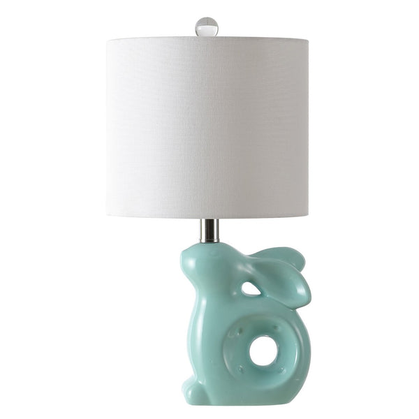 Safavieh RUBY Rabbit Lamp - Whimsical Accent Light for Nursery, Bedroom, or Living Room with Cozy Glow Seafoam KID4246C