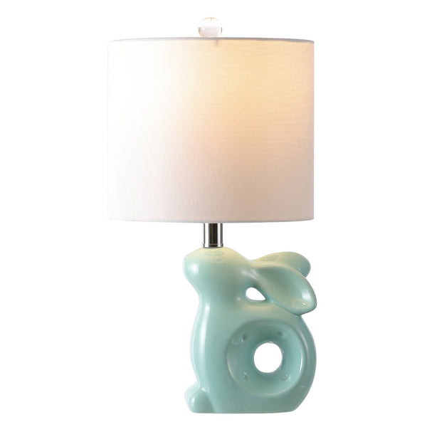 Safavieh RUBY Rabbit Lamp - Whimsical Accent Light for Nursery, Bedroom, or Living Room with Cozy Glow Seafoam KID4246C