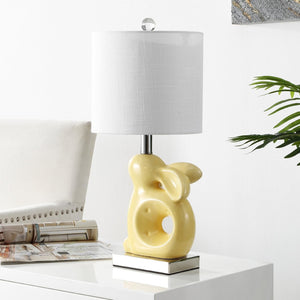 Safavieh RUBY Rabbit Lamp - Whimsical Accent Light for Nursery, Bedroom, or Living Room with Cozy Glow Yellow KID4246F