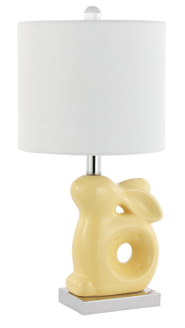 Safavieh RUBY Rabbit Lamp - Whimsical Accent Light for Nursery, Bedroom, or Living Room with Cozy Glow Yellow KID4246F