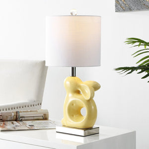 Safavieh RUBY Rabbit Lamp - Whimsical Accent Light for Nursery, Bedroom, or Living Room with Cozy Glow Yellow KID4246F