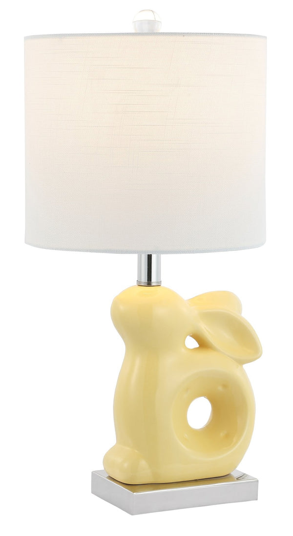 Safavieh RUBY Rabbit Lamp - Whimsical Accent Light for Nursery, Bedroom, or Living Room with Cozy Glow Yellow KID4246F