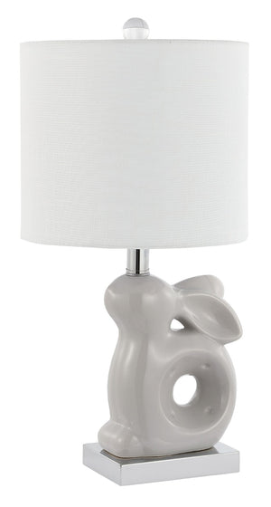 Safavieh RUBY Rabbit Lamp - Whimsical Accent Light for Nursery, Bedroom, or Living Room with Cozy Glow Grey KID4246G