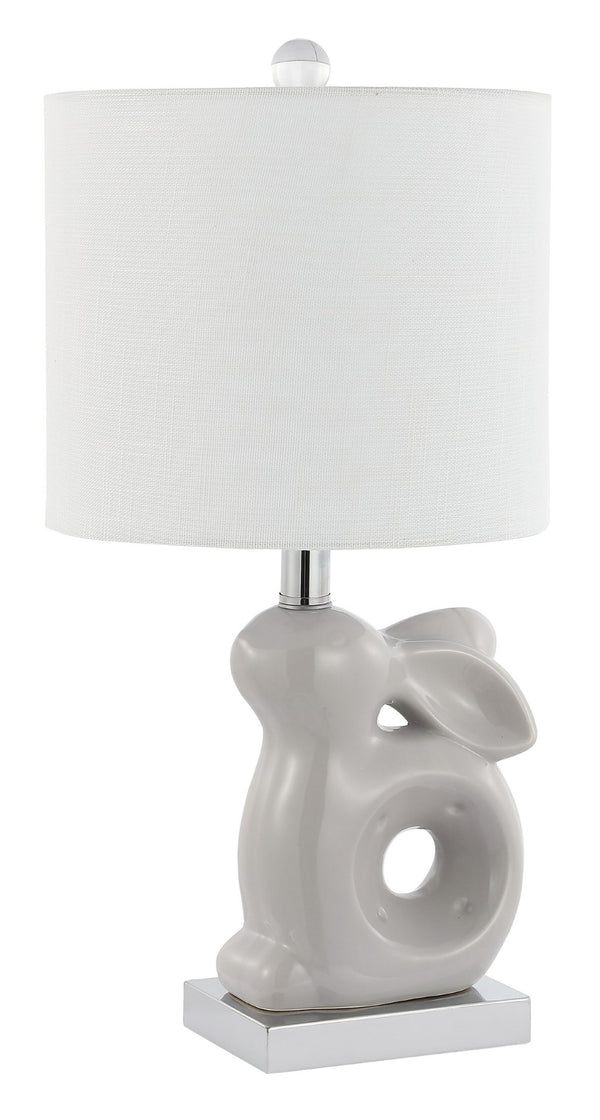 Safavieh RUBY Rabbit Lamp - Whimsical Accent Light for Nursery, Bedroom, or Living Room with Cozy Glow Grey KID4246G