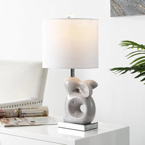 Safavieh RUBY Rabbit Lamp - Whimsical Accent Light for Nursery, Bedroom, or Living Room with Cozy Glow Grey KID4246G