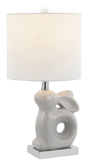 Safavieh RUBY Rabbit Lamp - Whimsical Accent Light for Nursery, Bedroom, or Living Room with Cozy Glow Grey KID4246G
