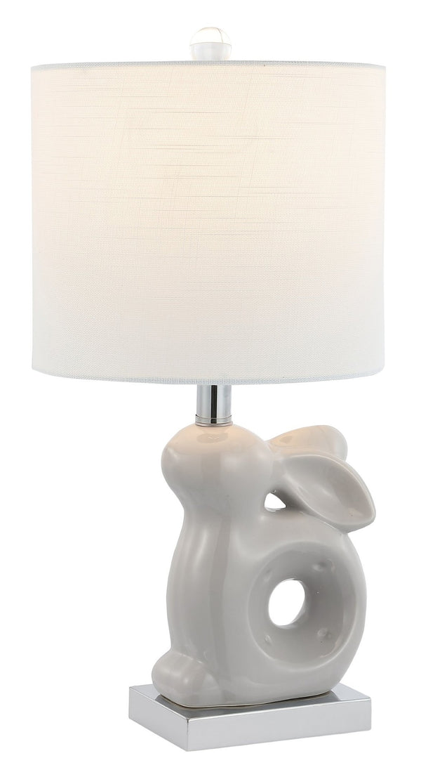 Safavieh RUBY Rabbit Lamp - Whimsical Accent Light for Nursery, Bedroom, or Living Room with Cozy Glow Grey KID4246G