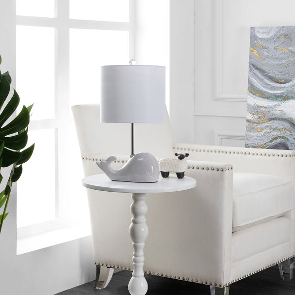 Safavieh WALTER Whale Lamp - Coastal Charm with Soft Lighting for Nurseries and Bedrooms, Whimsical Design Grey KID4247A