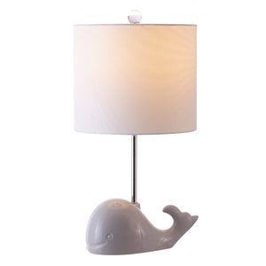 Safavieh WALTER Whale Lamp - Coastal Charm with Soft Lighting for Nurseries and Bedrooms, Whimsical Design Grey KID4247A