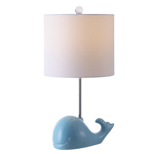 Safavieh WALTER Whale Lamp - Coastal Charm with Soft Lighting for Nurseries and Bedrooms, Whimsical Design Blue KID4247C