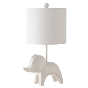 Safavieh ELLIE Elephant Lamp - Whimsical Nursery Accent Light with Soft Glow for Kids' Rooms & Playrooms White KID4248A