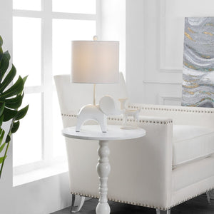 Safavieh ELLIE Elephant Lamp - Whimsical Nursery Accent Light with Soft Glow for Kids' Rooms & Playrooms White KID4248A