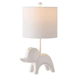 Safavieh ELLIE Elephant Lamp - Whimsical Nursery Accent Light with Soft Glow for Kids' Rooms & Playrooms White KID4248A