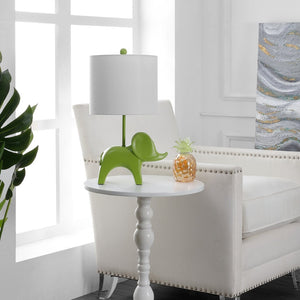 Safavieh ELLIE Elephant Lamp - Whimsical Nursery Accent Light with Soft Glow for Kids' Rooms & Playrooms Green KID4248E