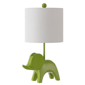 Safavieh ELLIE Elephant Lamp - Whimsical Nursery Accent Light with Soft Glow for Kids' Rooms & Playrooms Green KID4248E