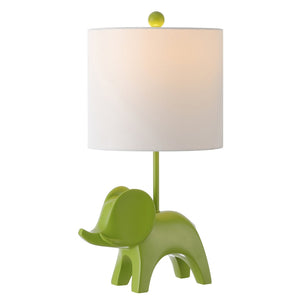 Safavieh ELLIE Elephant Lamp - Whimsical Nursery Accent Light with Soft Glow for Kids' Rooms & Playrooms Green KID4248E