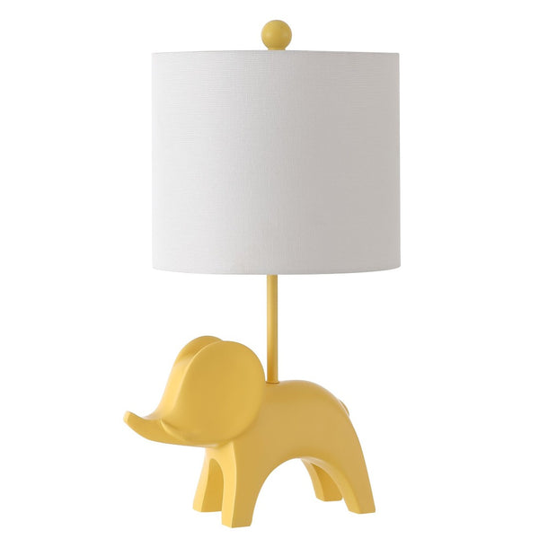 Safavieh ELLIE Elephant Lamp - Whimsical Nursery Accent Light with Soft Glow for Kids' Rooms & Playrooms Yellow KID4248F