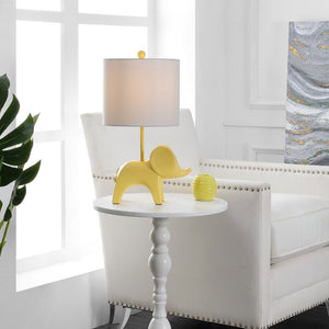 Safavieh ELLIE Elephant Lamp - Whimsical Nursery Accent Light with Soft Glow for Kids' Rooms & Playrooms Yellow KID4248F