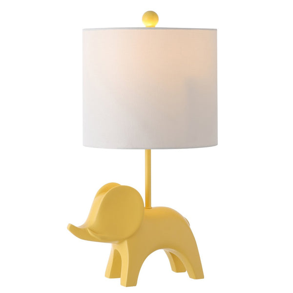 Safavieh ELLIE Elephant Lamp - Whimsical Nursery Accent Light with Soft Glow for Kids' Rooms & Playrooms Yellow KID4248F
