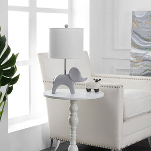 Safavieh ELLIE Elephant Lamp - Whimsical Nursery Accent Light with Soft Glow for Kids' Rooms & Playrooms Grey KID4248G
