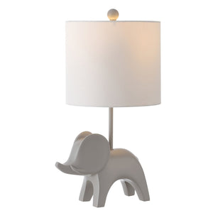 Safavieh ELLIE Elephant Lamp - Whimsical Nursery Accent Light with Soft Glow for Kids' Rooms & Playrooms Grey KID4248G