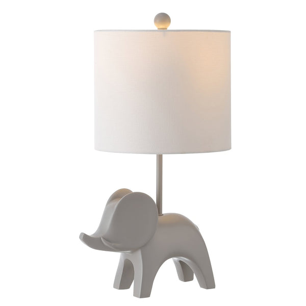 Safavieh ELLIE Elephant Lamp - Whimsical Nursery Accent Light with Soft Glow for Kids' Rooms & Playrooms Grey KID4248G