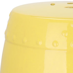 Safavieh MINI Ming Kids Garden Stool - Durable Ceramic Accent Ideal for Playful Rooms and Outdoor Spaces Yellow KID4500B