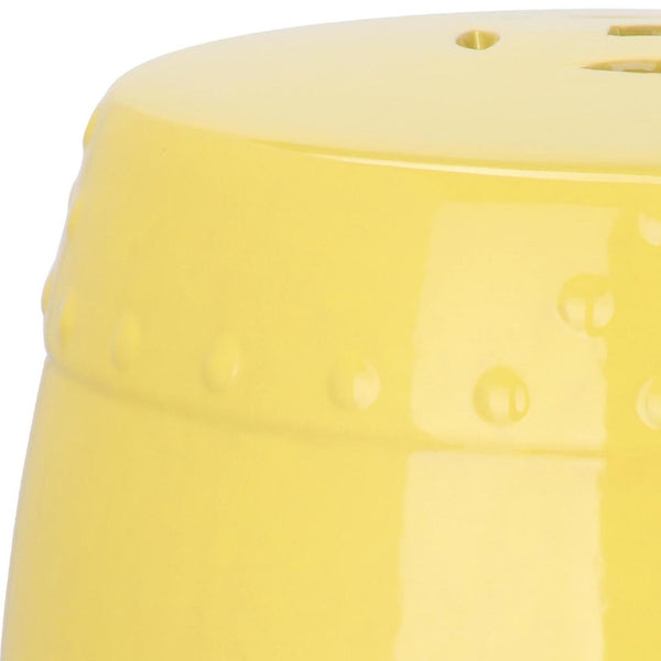 Safavieh MINI Ming Kids Garden Stool - Durable Ceramic Accent Ideal for Playful Rooms and Outdoor Spaces Yellow KID4500B