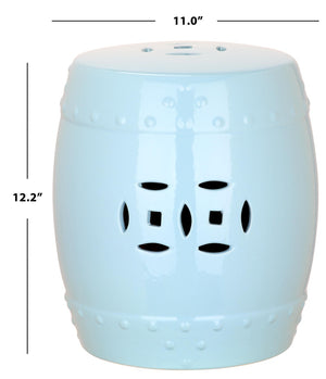 Safavieh MINI Ming Kids Garden Stool - Durable Ceramic Accent Ideal for Playful Rooms and Outdoor Spaces Blue KID4500D