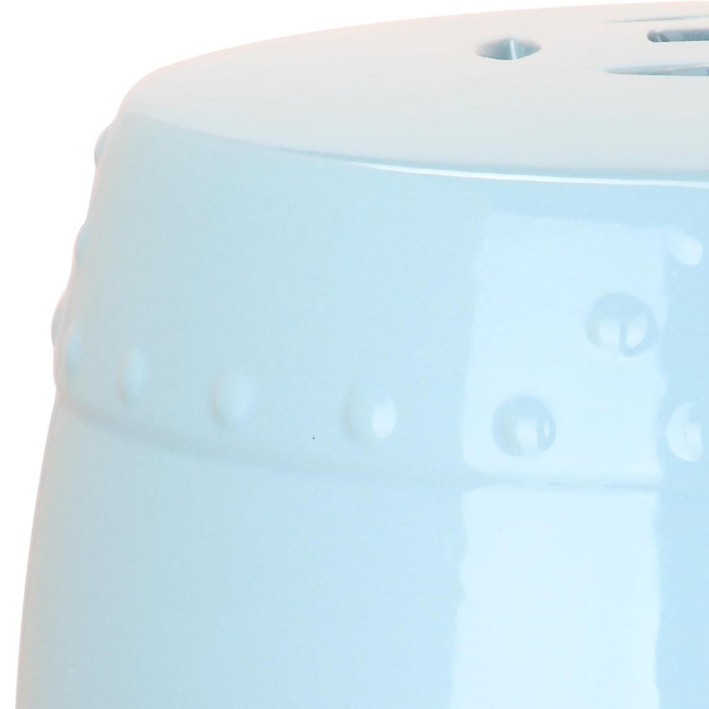 Safavieh MINI Ming Kids Garden Stool - Durable Ceramic Accent Ideal for Playful Rooms and Outdoor Spaces Blue KID4500D