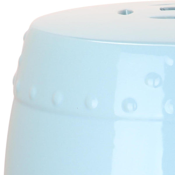 Safavieh MINI Ming Kids Garden Stool - Durable Ceramic Accent Ideal for Playful Rooms and Outdoor Spaces Blue KID4500D