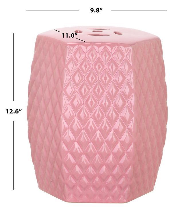 Safavieh BLUE Diamonds Kids Garden Stool - Charming Ceramic Accent for Playrooms and Outdoor Fun! Pink KID4501A
