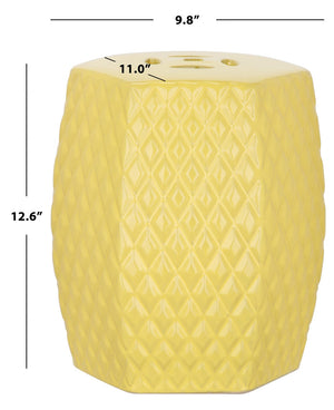 Safavieh BLUE Diamonds Kids Garden Stool - Charming Ceramic Accent for Playrooms and Outdoor Fun! Yellow KID4501B