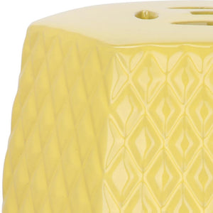 Safavieh BLUE Diamonds Kids Garden Stool - Charming Ceramic Accent for Playrooms and Outdoor Fun! Yellow KID4501B