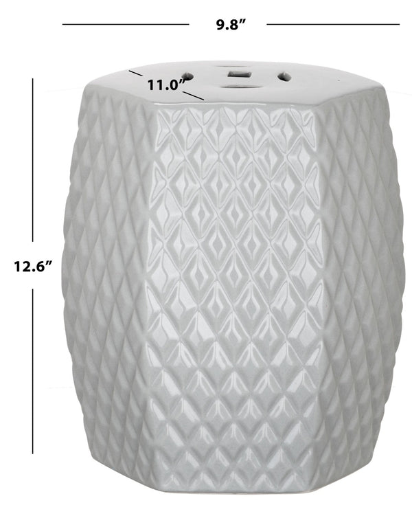 Safavieh BLUE Diamonds Kids Garden Stool - Charming Ceramic Accent for Playrooms and Outdoor Fun! Grey KID4501C
