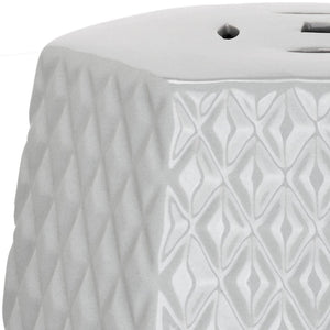 Safavieh BLUE Diamonds Kids Garden Stool - Charming Ceramic Accent for Playrooms and Outdoor Fun! Grey KID4501C