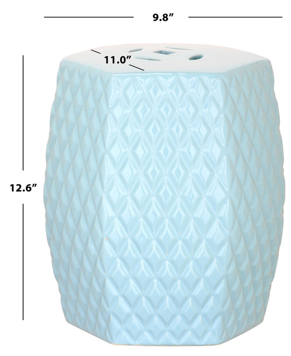 Safavieh BLUE Diamonds Kids Garden Stool - Charming Ceramic Accent for Playrooms and Outdoor Fun! Blue KID4501D