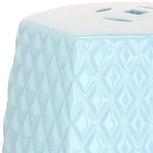 Safavieh BLUE Diamonds Kids Garden Stool - Charming Ceramic Accent for Playrooms and Outdoor Fun! Blue KID4501D