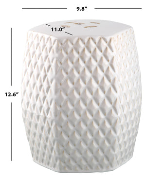 Safavieh BLUE Diamonds Kids Garden Stool - Charming Ceramic Accent for Playrooms and Outdoor Fun! Creme KID4501E