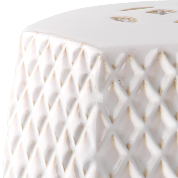 Safavieh BLUE Diamonds Kids Garden Stool - Charming Ceramic Accent for Playrooms and Outdoor Fun! Creme KID4501E